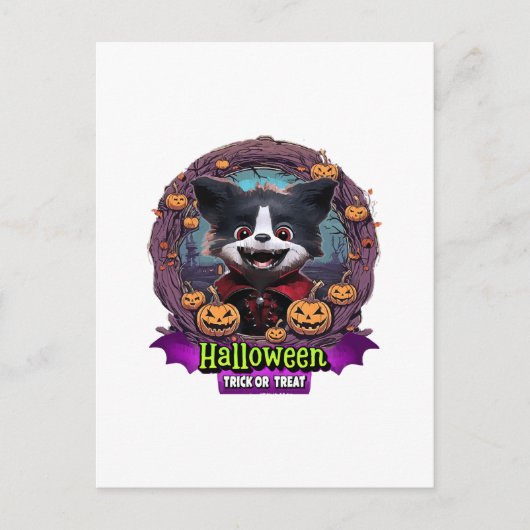 Hond Halloween Kostuum Briefkaart (Voorkant)