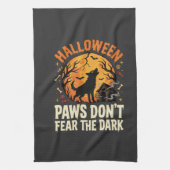 Hond Halloween Maan Pootjes Theedoek (Verticaal)
