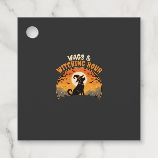 Hond Halloween Maneschijn Bedankjes Labels (Voorkant)