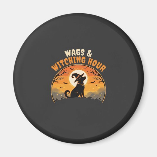 Hond Halloween Maneschijn Magneet (Voorkant)