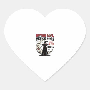 Hond Halloween Middernacht Huilt Hart Sticker