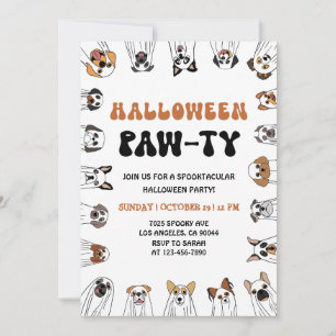 Hond Halloween Party Nodig Hond Kostuum Parade Kaart