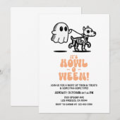 Hond Halloween Party Nodig Hond Kostuum Party Kaart (Voorkant / Achterkant)