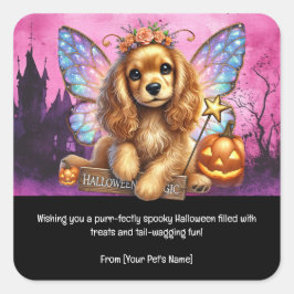 Hond Halloween Pet in spookachtige kostuums Vierkante Sticker