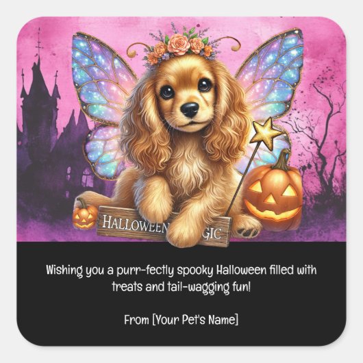 Hond Halloween Pet in spookachtige kostuums Vierkante Sticker (Voorkant)