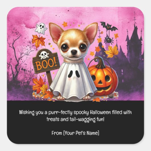 Hond Halloween Pet in spookachtige kostuums Vierkante Sticker (Voorkant)