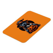 Hond Halloween - Pitbull Witch Magneet (Linkerzijde)