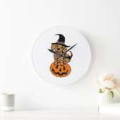 hond halloween pompoen gezicht grote klok (Huis)