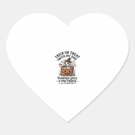 Hond Halloween Snoep Nacht Hart Sticker (Voorkant)