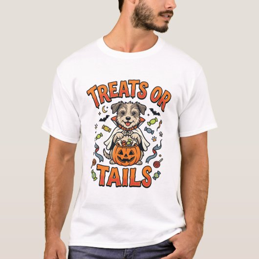 Hond Halloween Snoep Streken T-shirt (Voorkant)