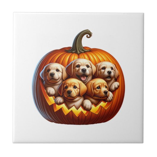 Hond Halloween Tegeltje (Voorkant)