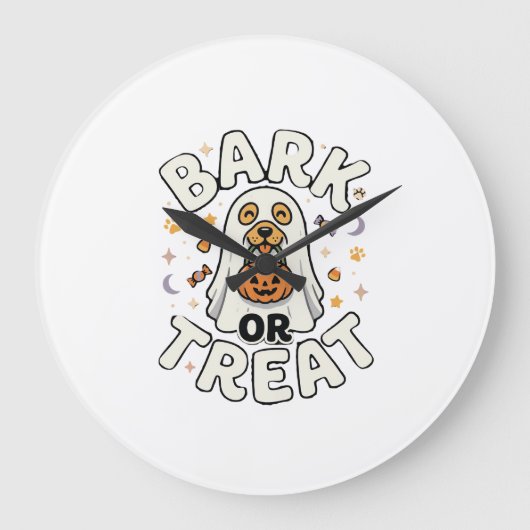 Hond Halloween Treat Troep Grote Klok (Voorkant)