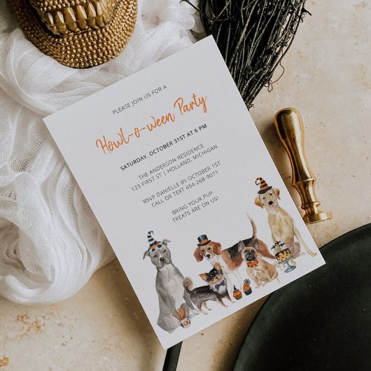 Hond Halloween Uitnodiging Happy Howloween