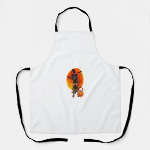 Hond Halloween Zwart en Tan Coonhound Jack O Lante Schort