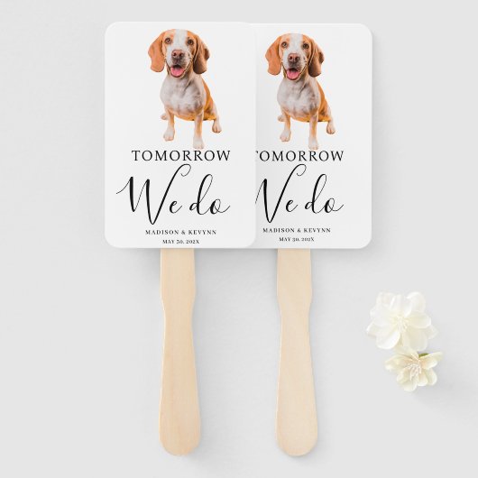 Hond Hand Fan Wedding Handwaaier (Voorkant en achterkant)
