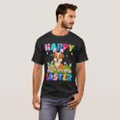 Hond Happy Easter Egg Hunt Bunny Ear Hond Pasen T-shirt (Voorkant volledig)