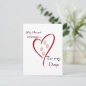 Hond hart behoort briefkaart (Staand voorkant)