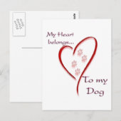Hond hart behoort briefkaart (Voorkant / Achterkant)