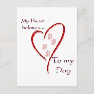 Hond hart behoort briefkaart