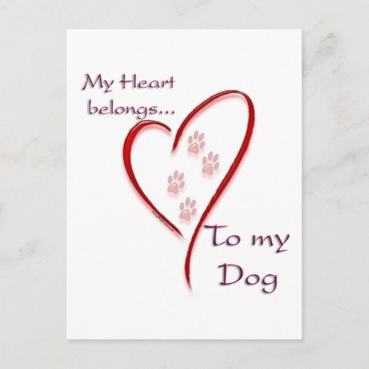 Hond hart behoort briefkaart (Voorkant)