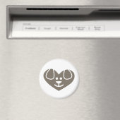Hond Hart Warm Grijs Magneet (Insitu (Vaatwasser))