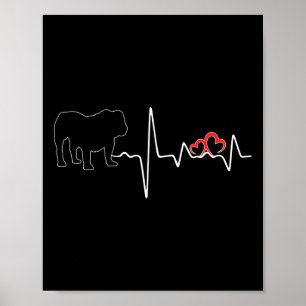 Hond hartslag liefde voor honden lover bulldog poster