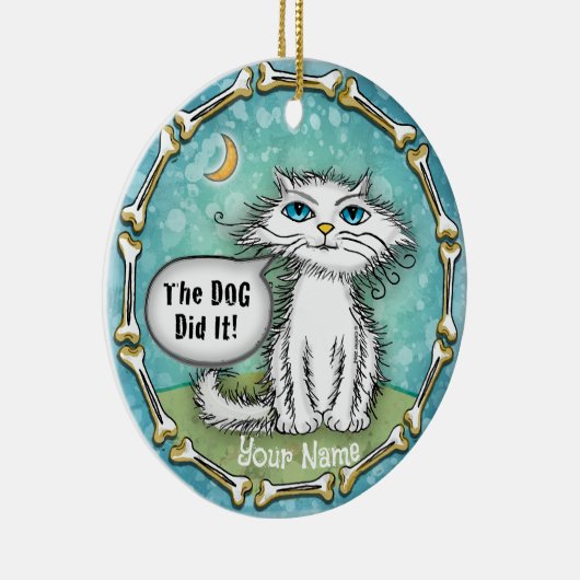 Hond heeft het gedaan Scraggles Cat Keramisch Ornament (Rechts)