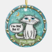 Hond heeft het gedaan Scraggles Cat Keramisch Ornament (Voorkant)