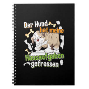 Hond heeft mijn huiswerk opgegeten - Duits citaat  Notitieboek