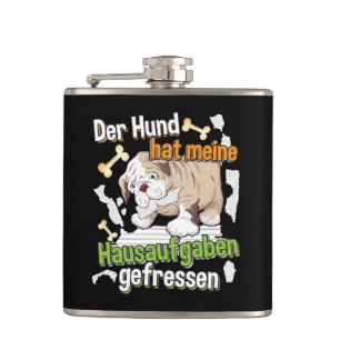 Hond heeft mijn huiswerk opgegeten - Duits leren c Heupfles