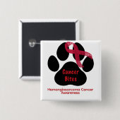 Hond Hemangiosarcoom Bewustzijn Dow Paw Knop Vierkante Button 5,1 Cm (Voorkant /achterkant)
