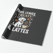 Hond Herfst Latte Halloween Cadeaupapier (Uitgerold)