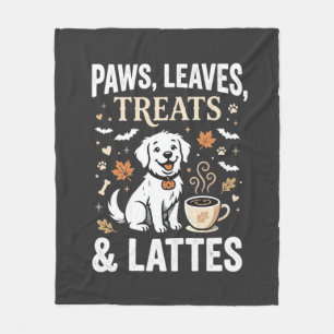 Hond Herfst Latte Halloween Fleece Deken
