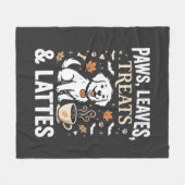 Hond Herfst Latte Halloween Fleece Deken (Voorkant (Horizontaal))