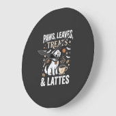 Hond Herfst Latte Halloween Grote Klok (Hoek)