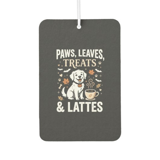Hond Herfst Latte Halloween Luchtverfrisser (Voorkant)