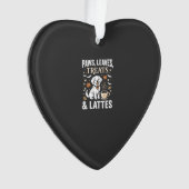Hond Herfst Latte Halloween Ornament (voorkant)