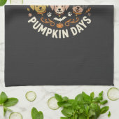Hond Herfst Pompoen Pootjes Theedoek (Gevouwen)