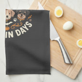 Hond Herfst Pompoen Pootjes Theedoek (Quarter Fold)