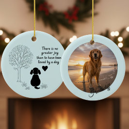 Hond Herinnering Foto Citaat Blauwe Redding Keramisch Ornament