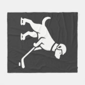 Hond Hockey Speler Silhouet Fleece Deken (Voorkant (Horizontaal))
