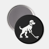 Hond Hockeyspeler Silhouet Magneet (Voorkant / Achterkant)