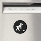 Hond Hockeyspeler Silhouet Magneet (Insitu (Vaatwasser))