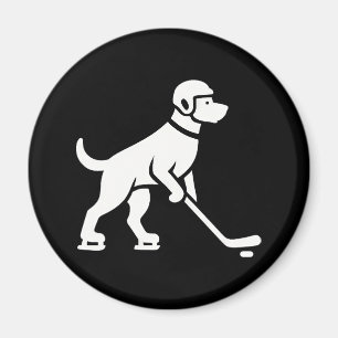 Hond Hockeyspeler Silhouet  Magneet