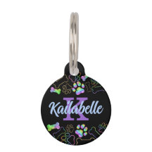 Hond Holografische Ombre Rainbow Monogram Pet ID T