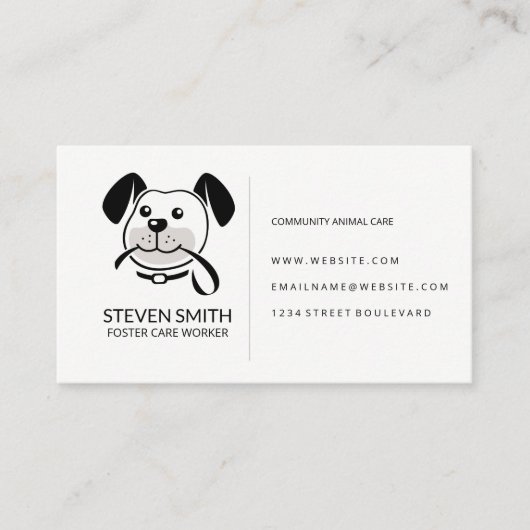 Hond houdt de lijn | Dierenverzorging Visitekaartje (Voorkant)