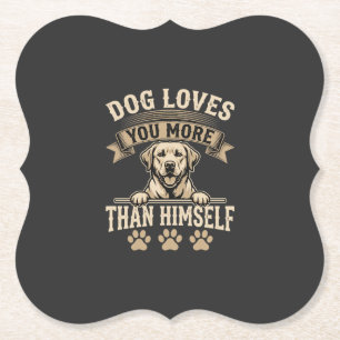 Hond Houdt Meer Van Jou Dan Van Zichzelf Vintage Kartonnen Onderzetters