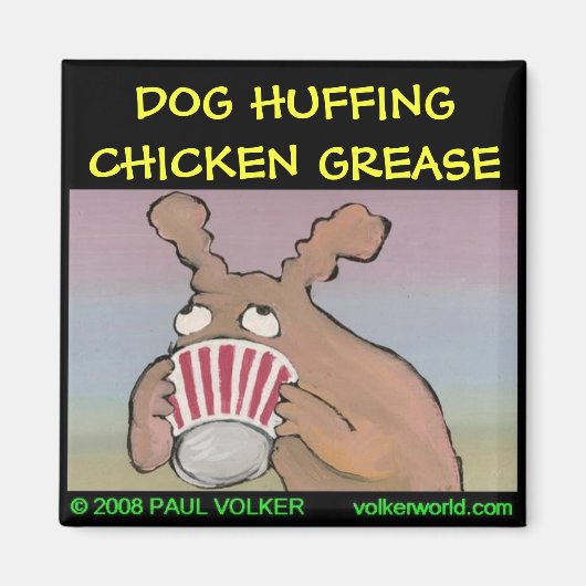 HOND HUFFING magneet $3.00 (Voorkant)