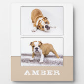 Hond huisdier 2 foto collage aandenken fotoplaat (Voorkant)