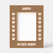 Hond Huisdier Aangepaste Naam Poot Drukt Hart Gegraveerde Lijstjes (Voorkant)